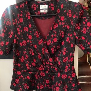 Anthropologie peplum blouse worn once no flaws